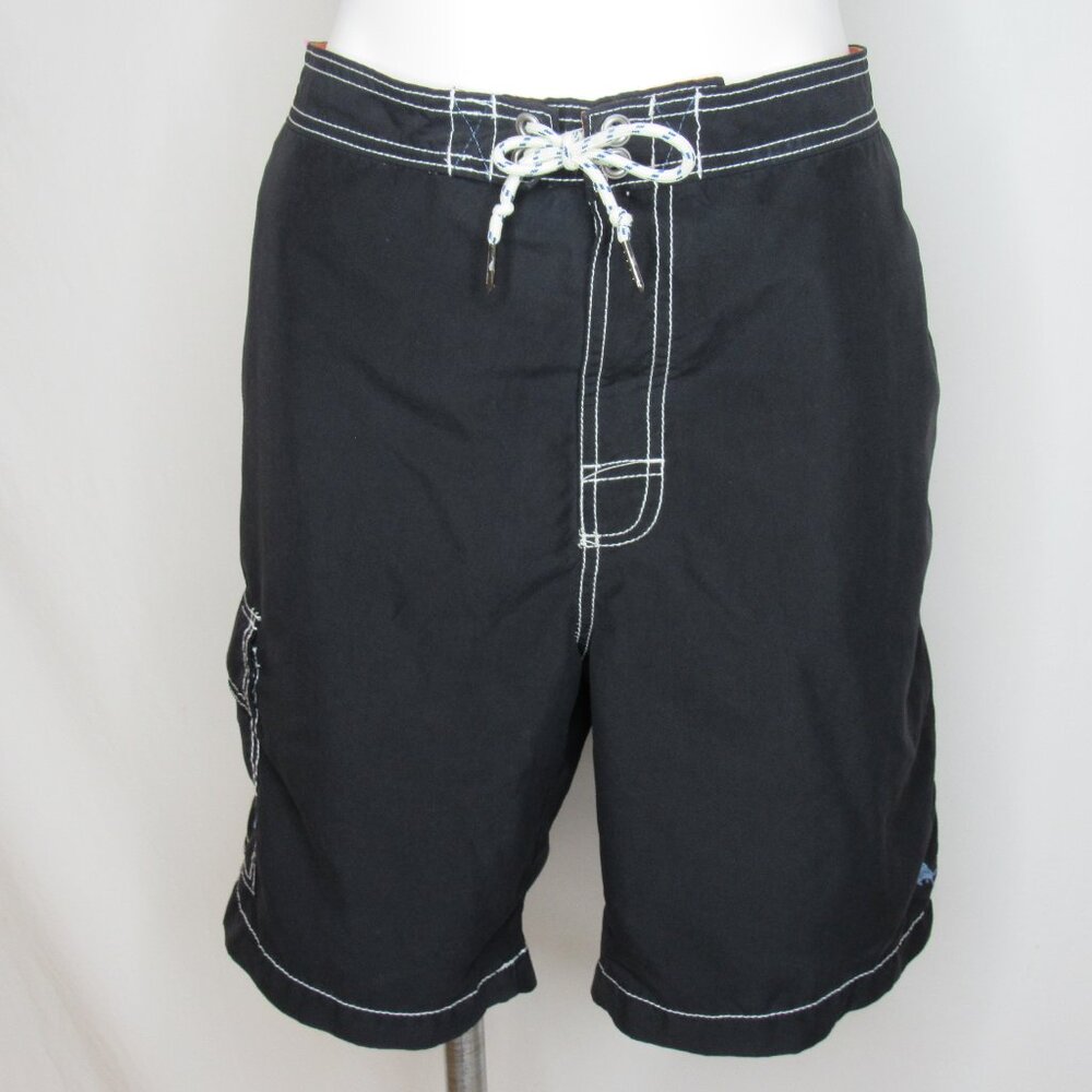 Tommy Bahama Cargo Pocket Black Swim Trunks Men's L Large